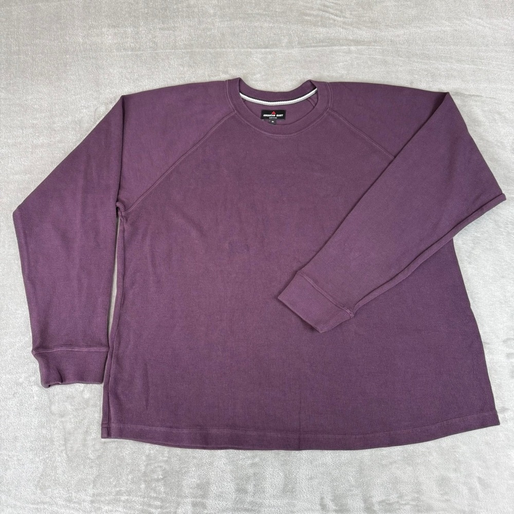 American Giant French Rib Crew Sweatshirt Mens XL Purple Raglan $100 USA NWOT